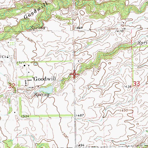 Topographic Map of Goodwill Census Designated Place, SD