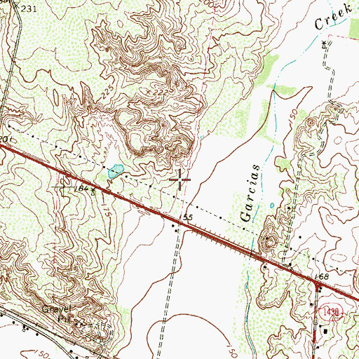 Topographic Map of Manuel Garcia Census Designated Place, TX