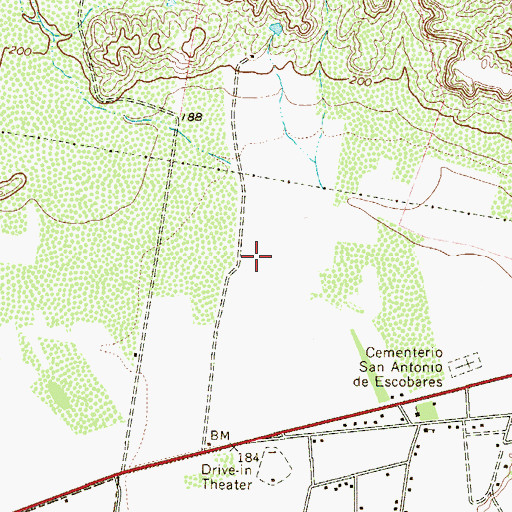Topographic Map of Moraida Census Designated Place, TX