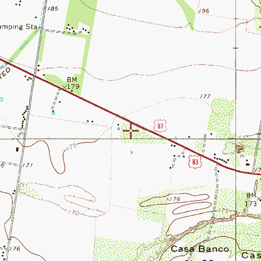 Topographic Map of Santel Census Designated Place, TX