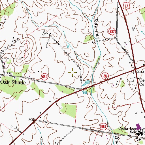 Topographic Map of Bealeton Census Designated Place, VA