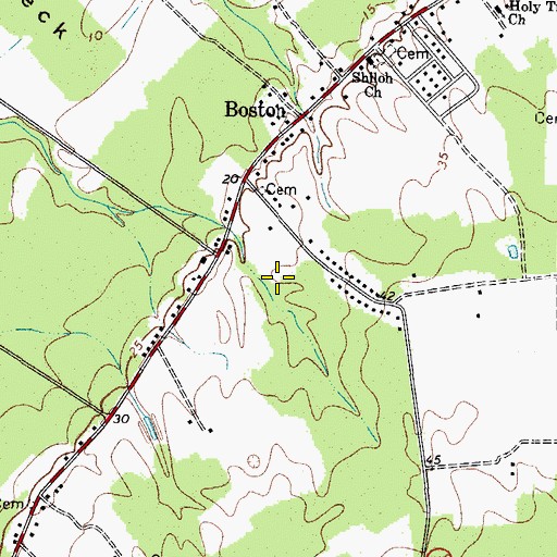 Topographic Map of Boston Census Designated Place, VA