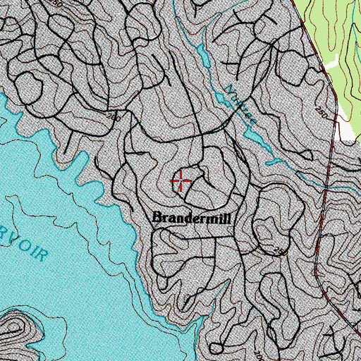 Topographic Map of Brandermill Census Designated Place, VA