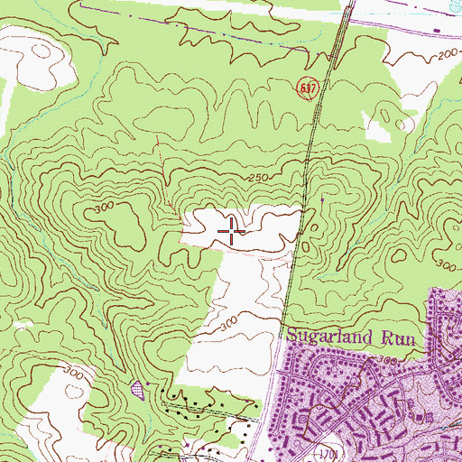 Topographic Map of Cascades Census Designated Place, VA