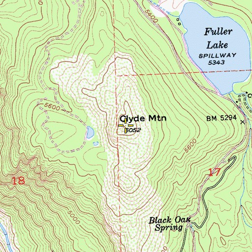 Topographic Map of Clyde Mountain, CA