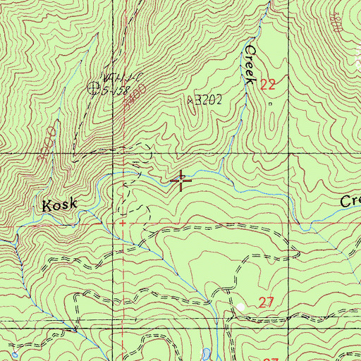 Topographic Map of Coal Creek, CA