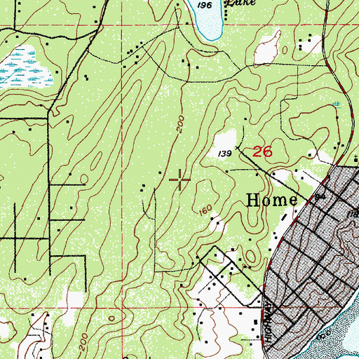 Topographic Map of Home Census Designated Place, WA