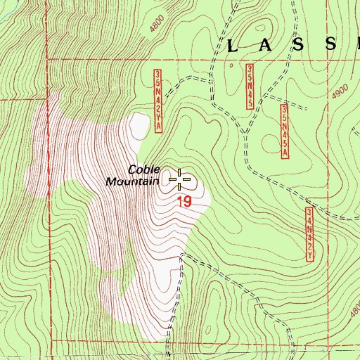 Topographic Map of Coble Mountain, CA