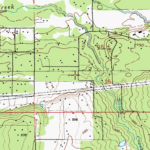 Topographic Map of South Creek Census Designated Place, WA