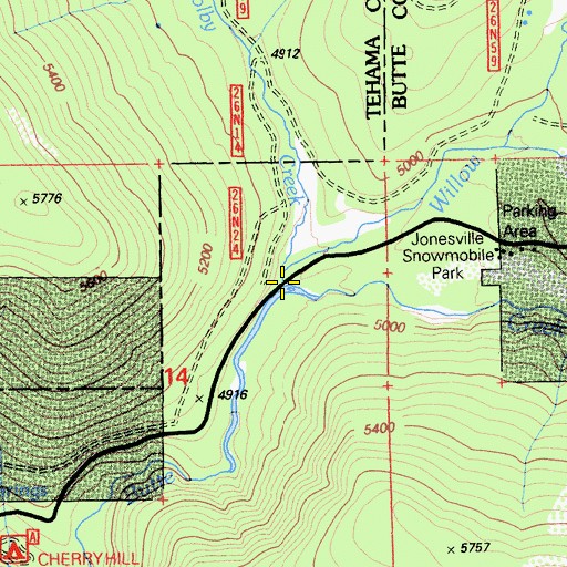 Topographic Map of Colby Creek, CA