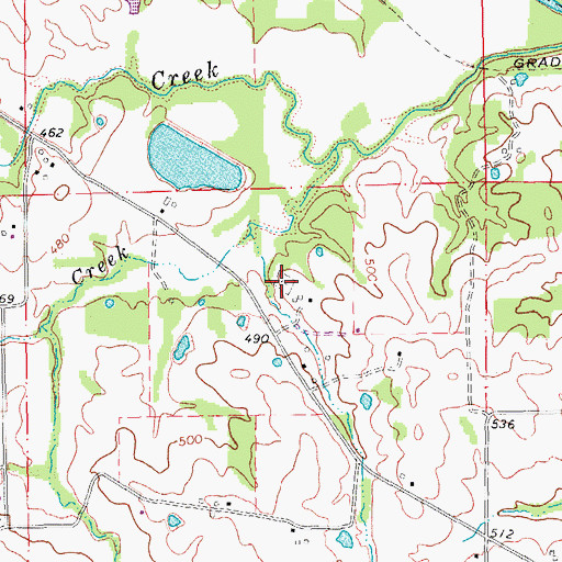 Topographic Map of Miller Cemetery, MO