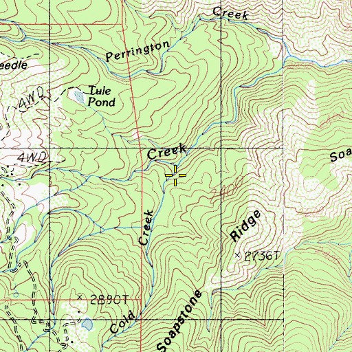 Topographic Map of Cold Creek, CA