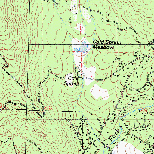 Topographic Map of Cold Spring, CA