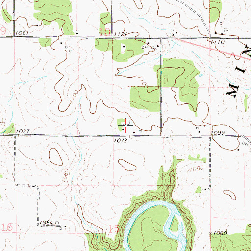 Topographic Map of Tiedeman Farms, MN