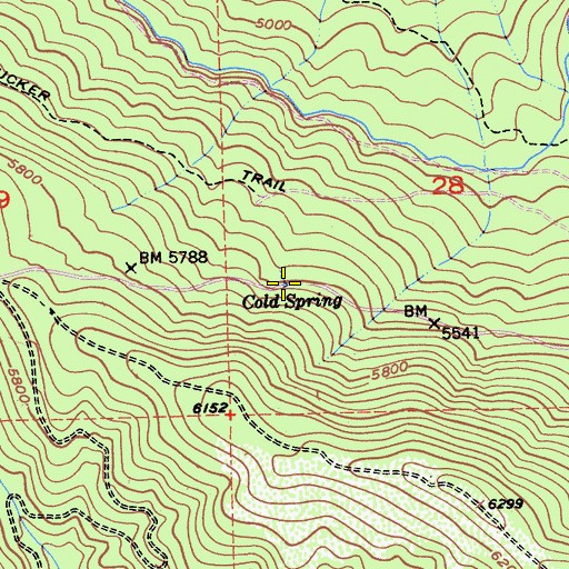 Topographic Map of Cold Spring, CA