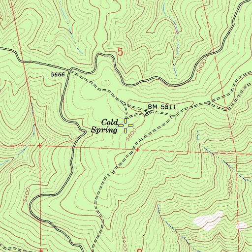 Topographic Map of Cold Spring, CA