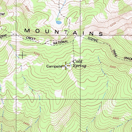 Topographic Map of Cold Spring, CA