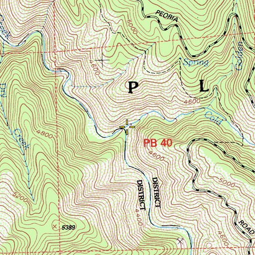 Topographic Map of Cold Water Creek, CA