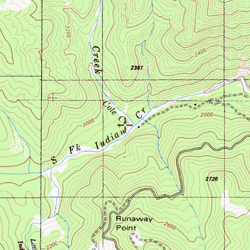 Topographic Map of Cole Creek, CA