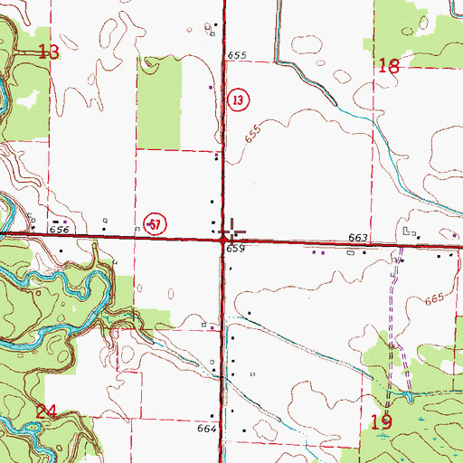 Topographic Map of Elk Post Office (historical), MI