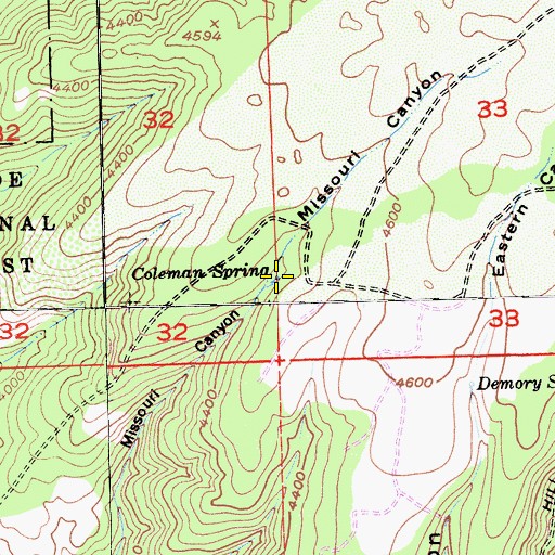 Topographic Map of Coleman Spring, CA