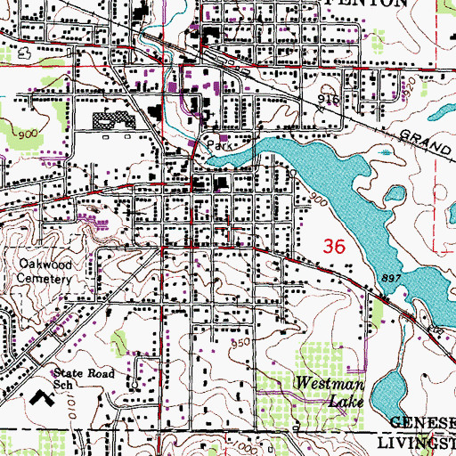 Topographic Map of Christian Science First Church, MI