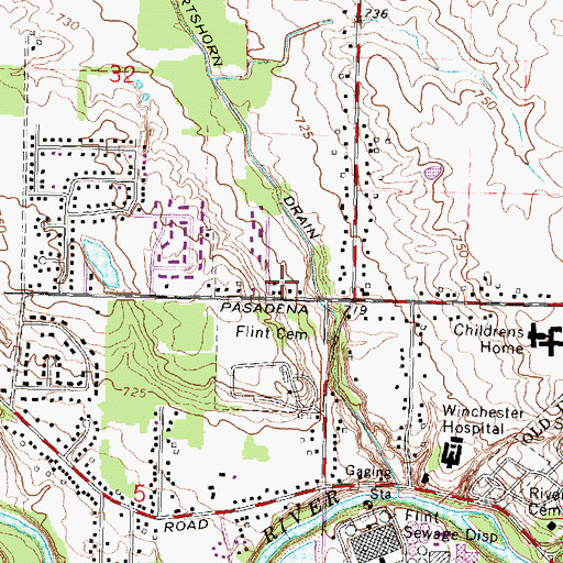 Topographic Map of Westside Baptist Church, MI