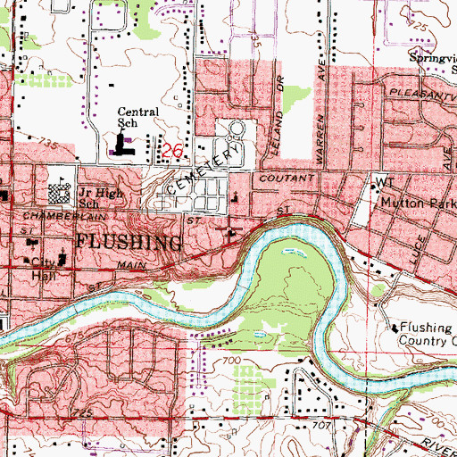 Topographic Map of Trinity Episcopal Church, MI