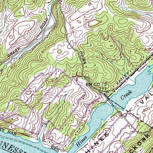 Topographic Map of Lake-A-Wana Census Designated Place, TN