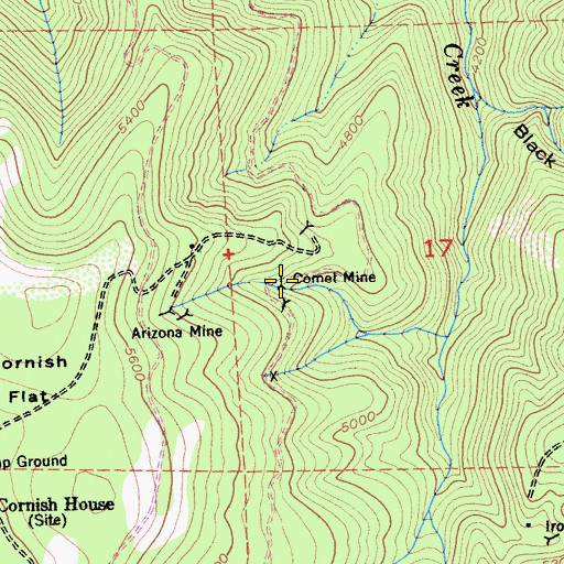 Topographic Map of Comet Mine, CA