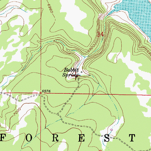 Topographic Map of Babbit Spring, AZ