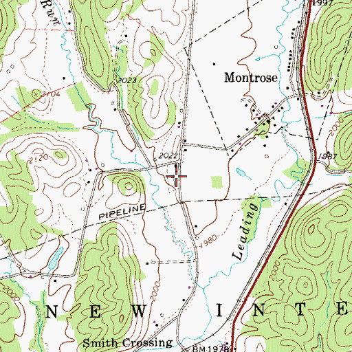 Topographic Map of Leading Creek Primitive Baptist Cemetery, WV