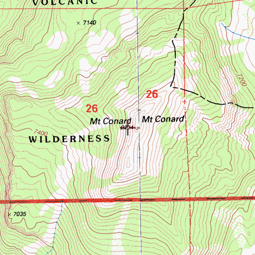 Topographic Map of Mount Conard, CA