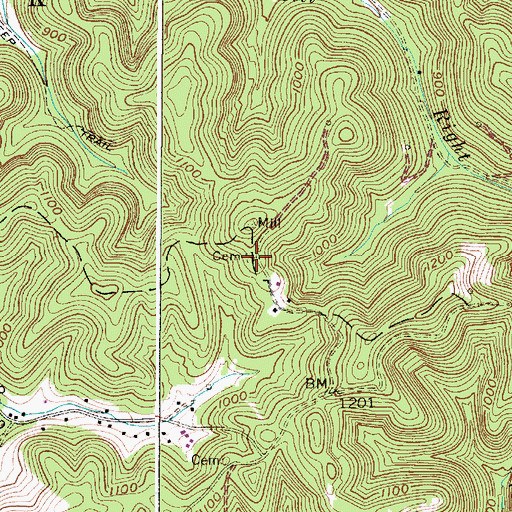 Topographic Map of Hunter Cemetery 2, WV