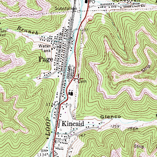 Topographic Map of Page Tabernackle Cemetery, WV