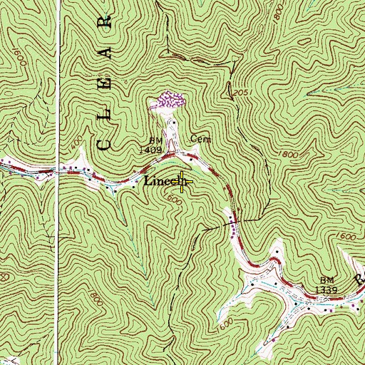 Topographic Map of Bailey Cemetery (historical), WV