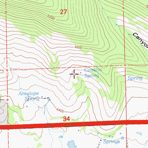Topographic Map of Conklin Spring, CA
