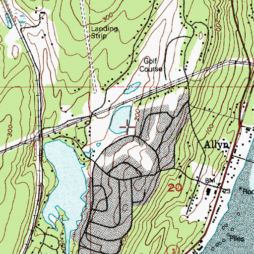 Topographic Map of Allyn Census Designated Place, WA