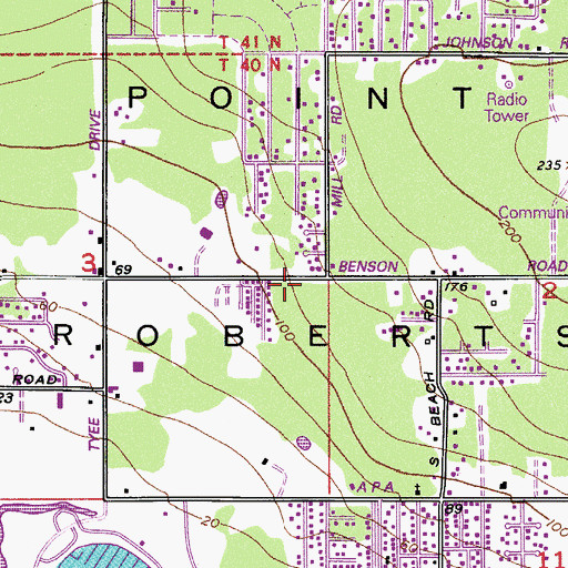 Topographic Map of Point Roberts Census Designated Place, WA