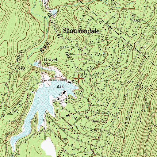 Topographic Map of Shannondale Census Designated Place, WV