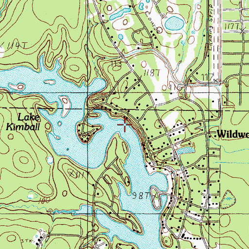 Topographic Map of Wildwood Census Designated Place, TX