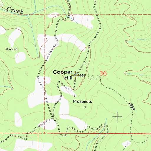 Topographic Map of Copper Hill, CA