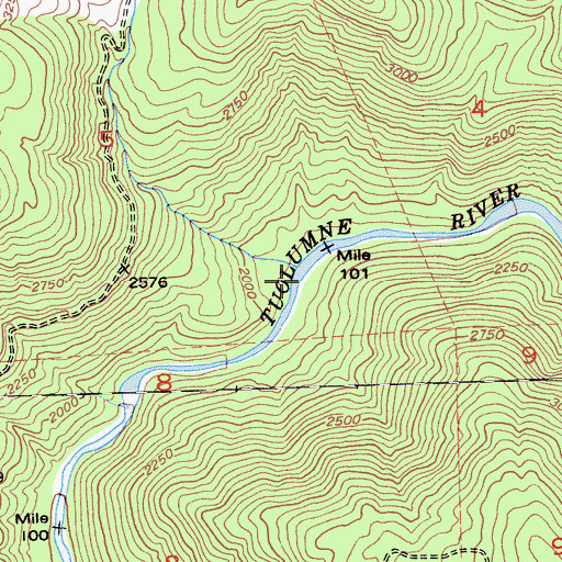 Topographic Map of Corral Creek, CA