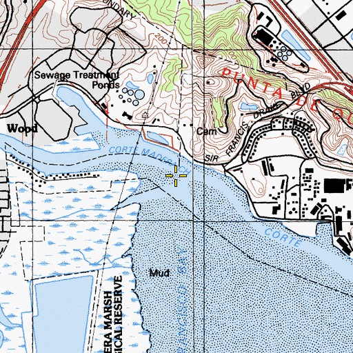 Topographic Map of Corte Madera Creek, CA