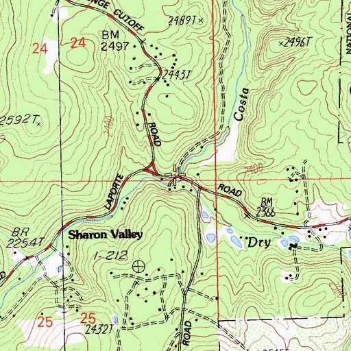 Topographic Map of Costa Creek, CA