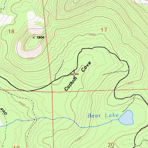 Topographic Map of Cothrin Cove, CA