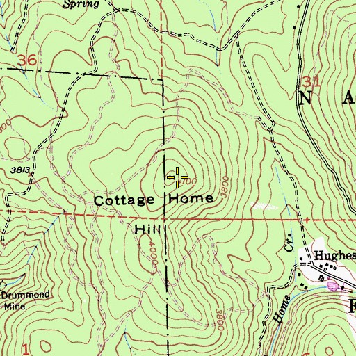 Topographic Map of Cottage Home Hill, CA