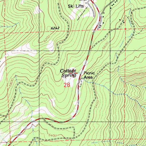 Topographic Map of Cottage Spring, CA