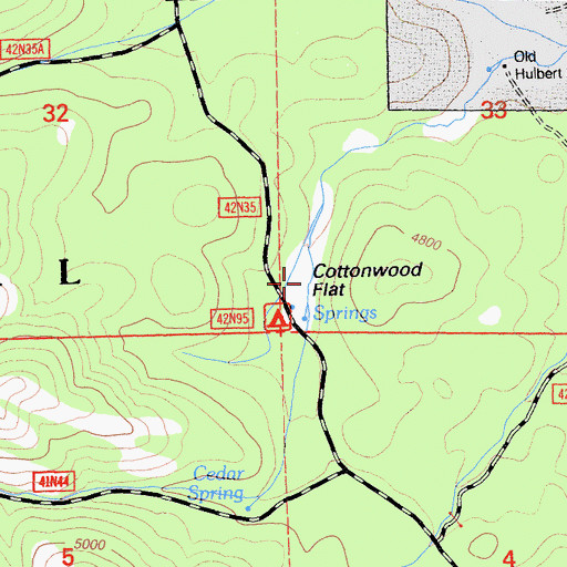 Topographic Map of Cottonwood Flat, CA