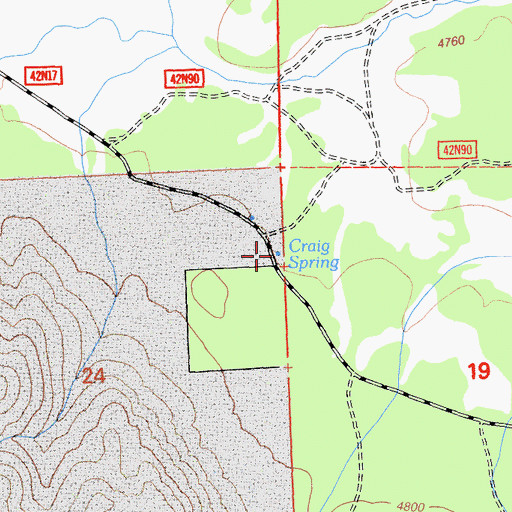 Topographic Map of Craig Spring, CA